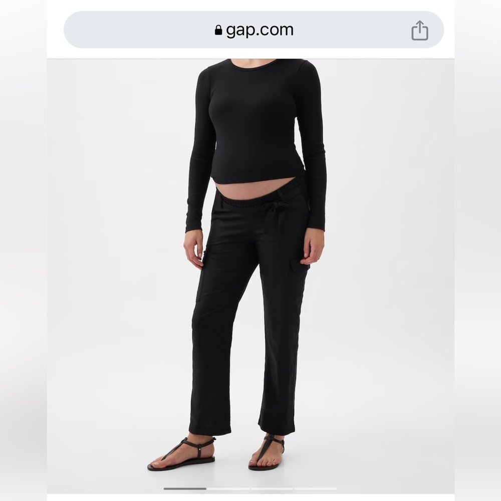 Gap Linen Maternity Cargo Pants